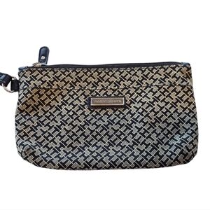 Tommy Hilfiger Black Tan Zip Wristlet